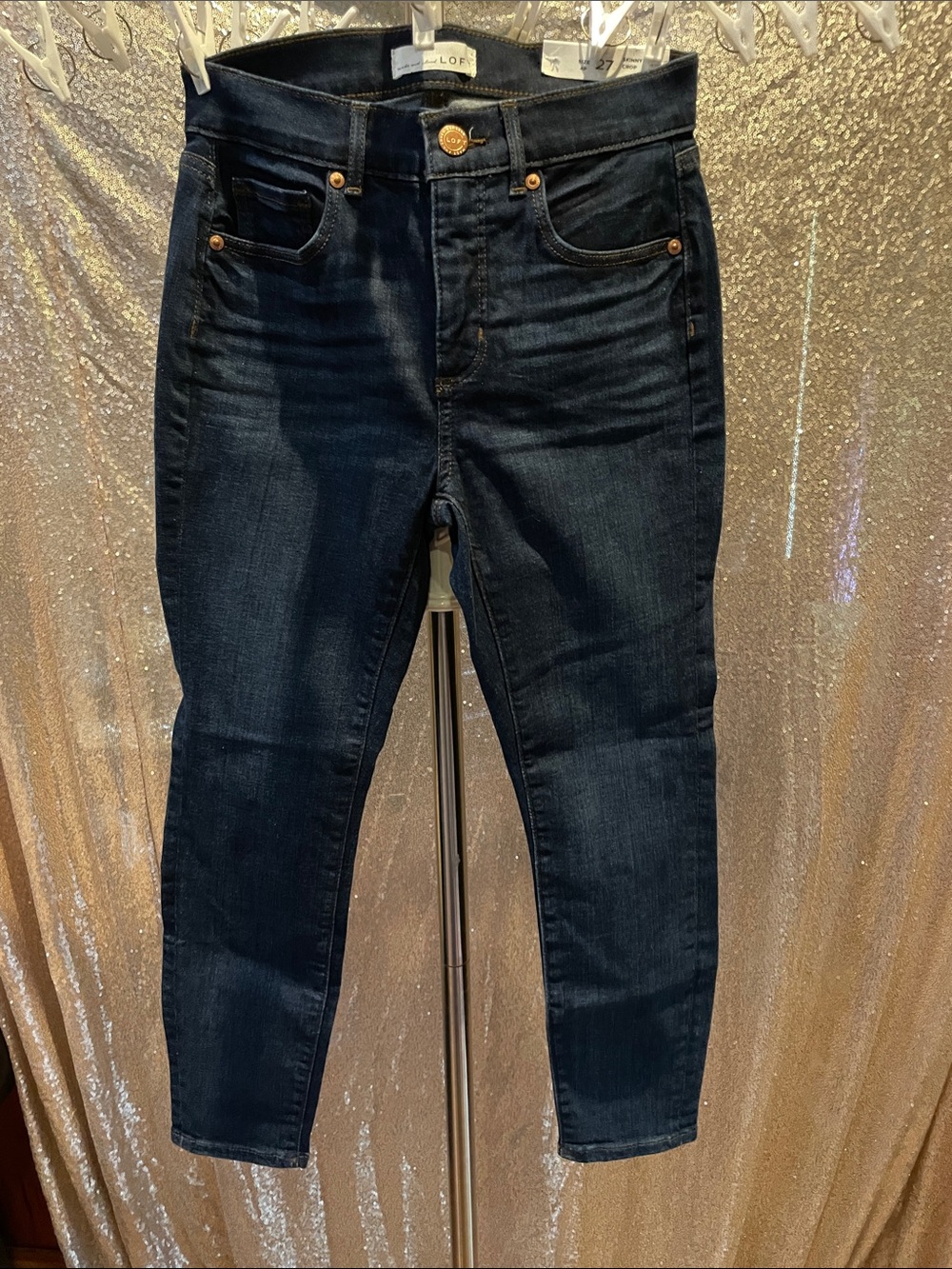 LOFT Dark Indigo Skinny Jeans NWT